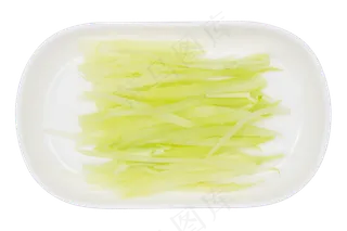 白色盘子莴笋丝