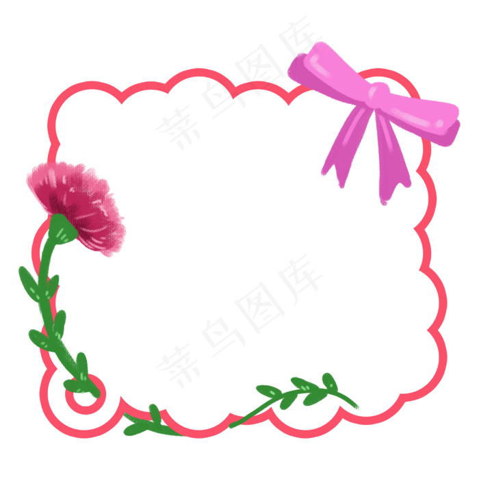 卡通标签小清新对话框之康乃馨蝴(2500X2500(DPI:300))psd模版下载