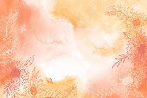 水彩背景与手绘元素 水彩背景与手绘元素