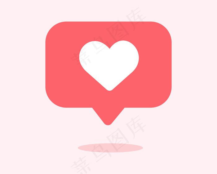语音气泡矢量图中的心形社交媒体通知图标