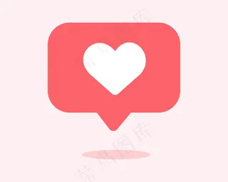语音气泡矢量图中的心形社交媒体通知图标