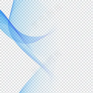 透明背景上的蓝色波浪