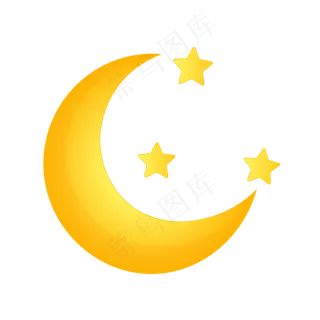 七夕节卡通月亮星星元素 七夕节卡通月亮星星元素
