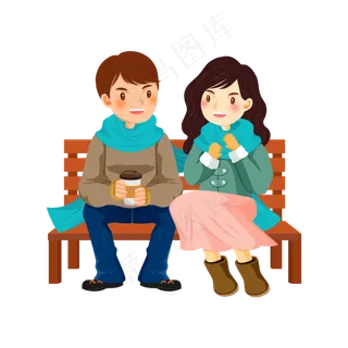 立秋天气变冷情侣可商用素材