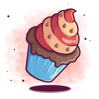 手绘蛋糕涂鸦漫画