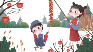 清新可爱元旦节日