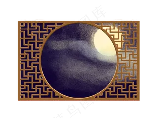中秋节月亮窗户