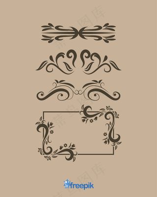 复古装饰品和框架套装