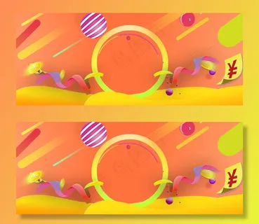 电商促销季几何金币橙色banner 电商促销季几何金币橙色banner