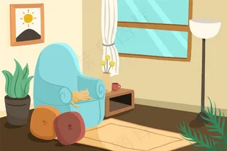 家庭内部-视频会议的背景