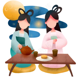 中秋节喝茶团圆