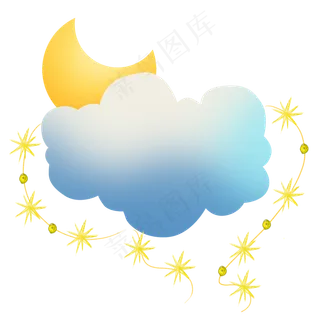 七夕情人节云朵和星星