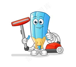 着色铅笔用真空吸尘器清洁。性格