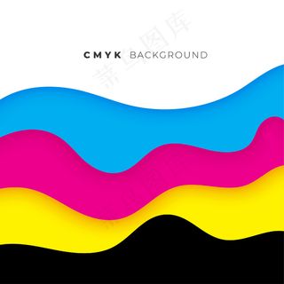 波浪式 cmyk 流动的颜色背景