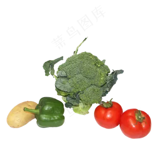 西红柿辣椒土豆西兰花蔬菜组合