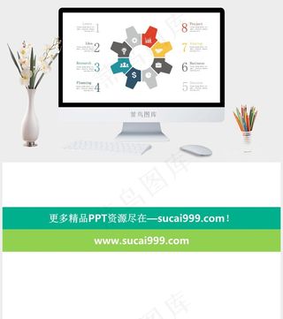 白色卡通风PPT模板