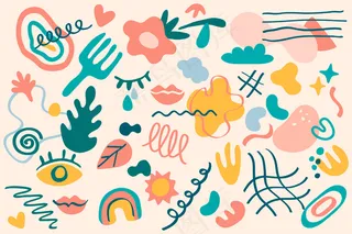 手绘抽象有机形状背景