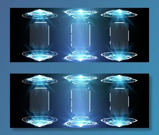 蓝色背景上的抽象风格