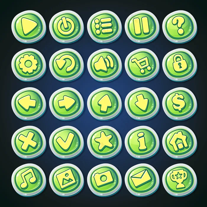 卡通按钮套装eps,ai矢量模版下载