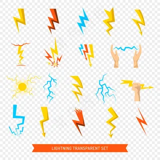 闪电图标透明集