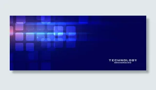 带有灯光效果的蓝色技术旗帜banner