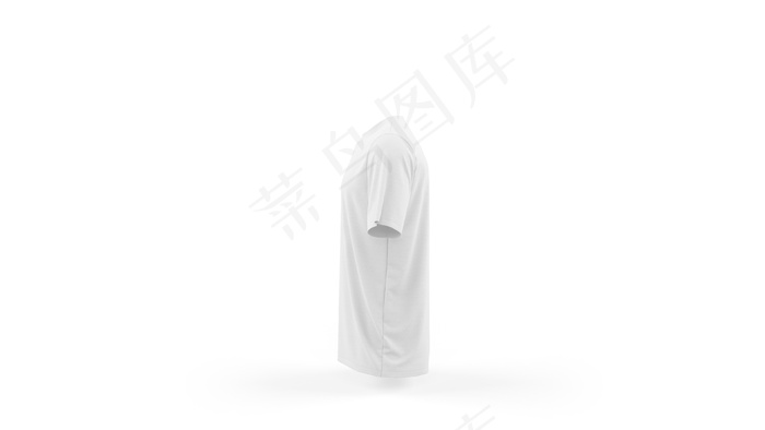 白色t恤模型样机模板，侧视图psd模版下载