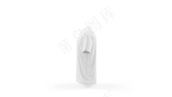 白色t恤模型样机模板，侧视图