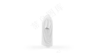 白色t恤模型样机模板，侧视图