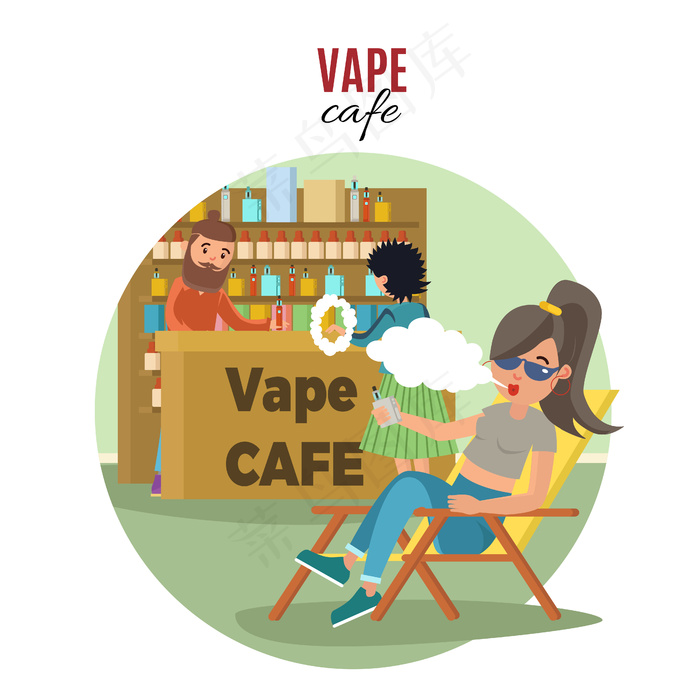 vape cafe模板中的人eps,ai矢量模版下载