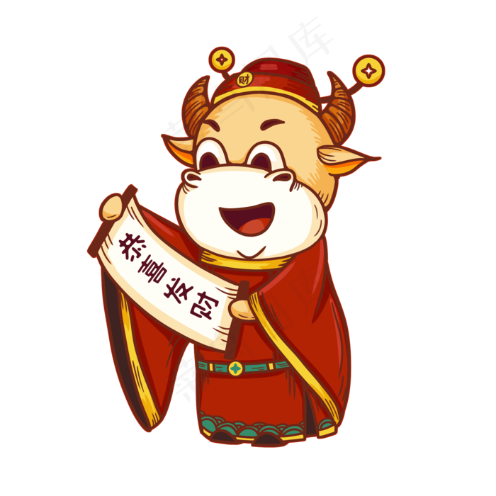 2021国潮新年牛年(2000X2000(DPI:300))psd模版下载