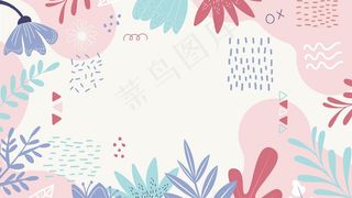 树叶和花瓣抽象背景