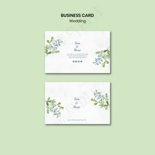婚礼概念名片模板