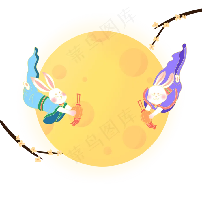 奔月玉兔(2000X2000(DPI:300))psd模版下载