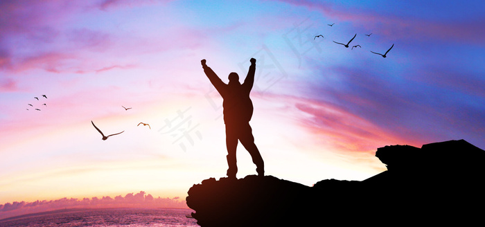 励志简约跨年商务背景