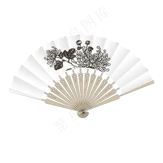 古风水墨菊花扇子 古风水墨菊花扇子