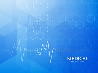 现代蓝色六边形医学概念背景