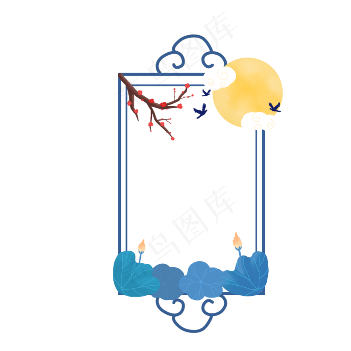 七夕古风边框(3000X3000(DPI:300))psd模版下载