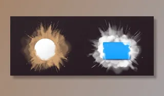 带横幅banner的粉尘和粉末爆炸