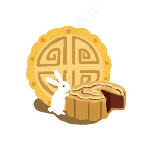 中秋节吃月饼玉兔