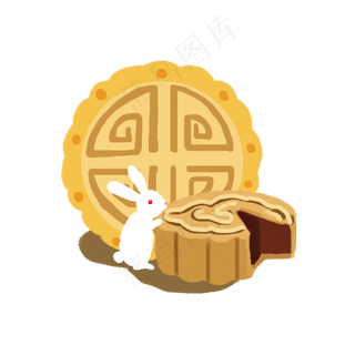 中秋节吃月饼玉兔