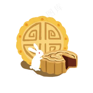 中秋节吃月饼玉兔