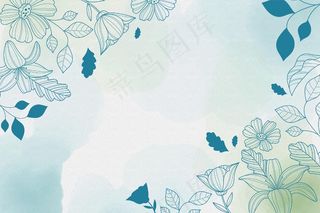 水彩背景与绘画元素