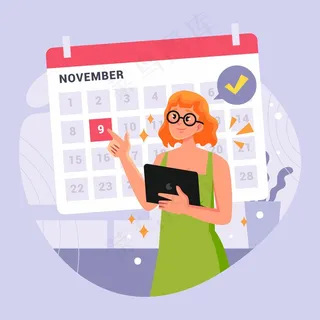 用日历和女人预约