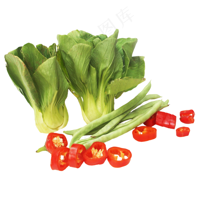 青菜辣椒豆角蔬菜组合