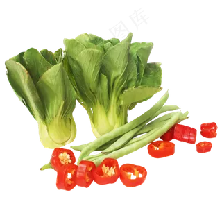 青菜辣椒豆角蔬菜组合