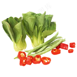 青菜辣椒豆角蔬菜组合