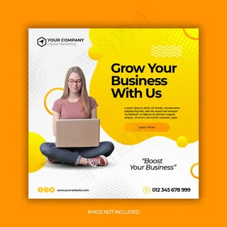 品牌代理企业社交媒体张贴横幅banner或方形宣传单,DM传单