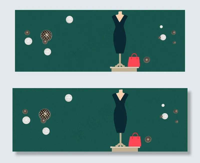 秋季女装上市简约彩球绿色banner(1920*700px 	       )psd模版下载