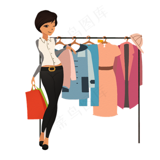 双十一购物节女神购物袋衣服商场