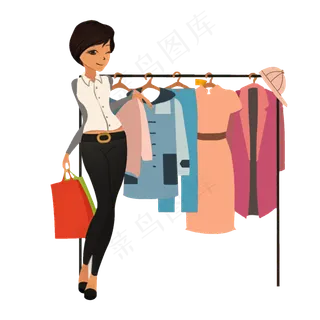 双十一购物节女神购物袋衣服商场